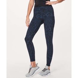 Speed Up Tight (Black & Blue Floral) / Lululemon